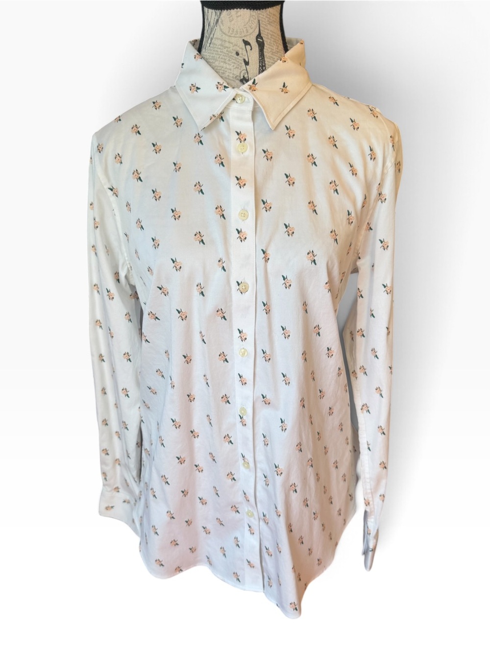 Banana Republic White Floral Button-Down Shirt